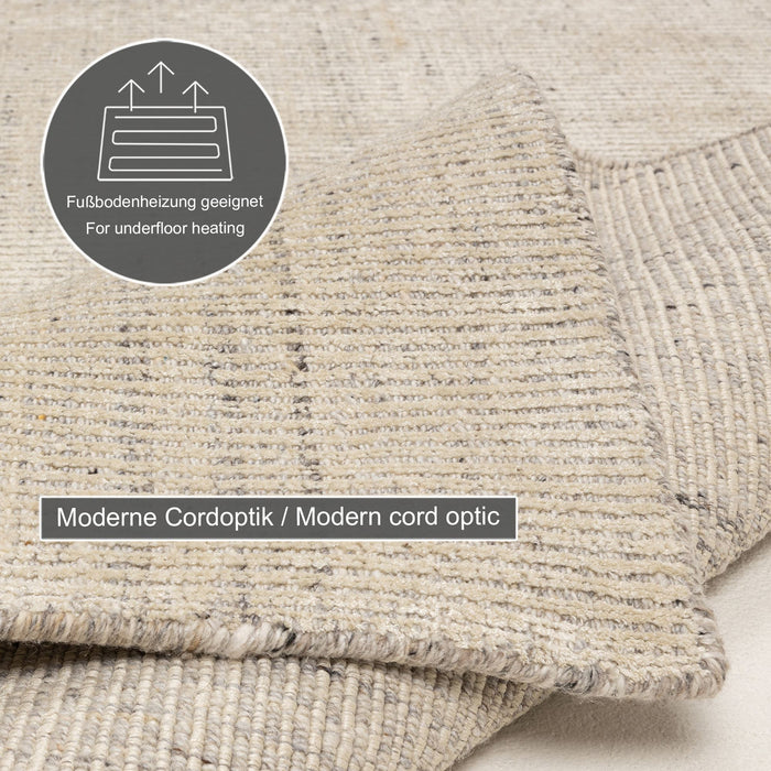 Theko gestreept UNI-tapijt Venus 70x140 cm - Beige