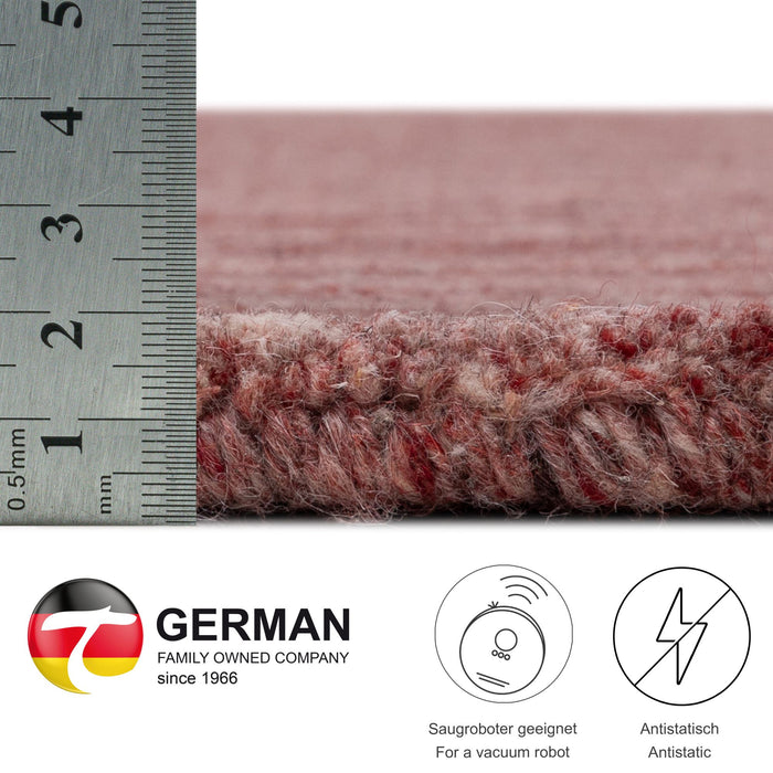 Theko Handgeweven wollen tapijt Pure 190x290 cm - Rood