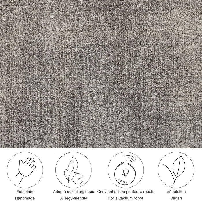 Theko handgeweven viscose tapijt Star 90x160 cm - Grijs