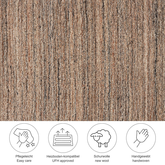 Theko Handgeweven wollen viscose tapijt San Diego 300x400 cm - Roze