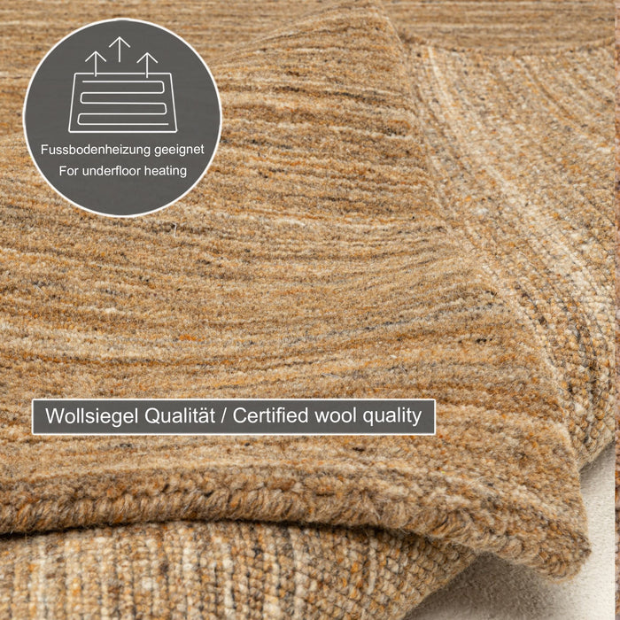 Theko Handgeweven wollen tapijt Pure 170x240 cm - Geel