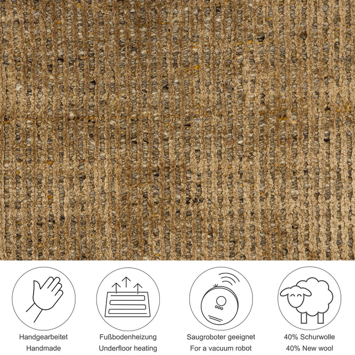 Theko gestreept UNI-tapijt Venus 120x180 cm - Goud