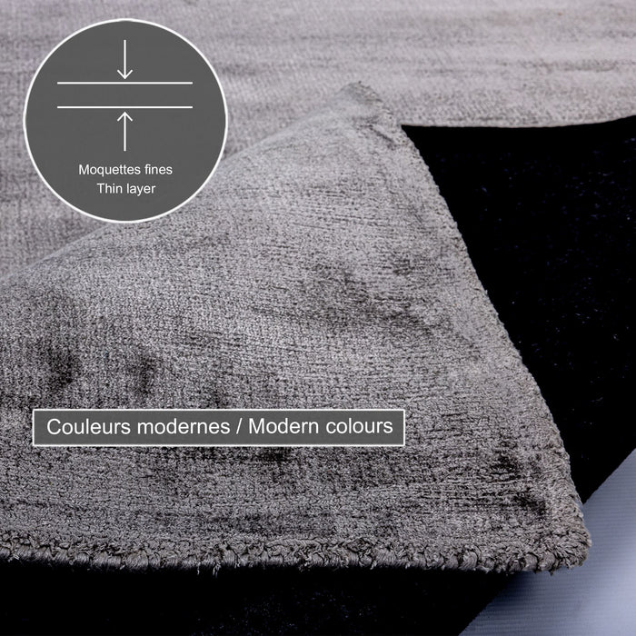 Theko handgeweven viscose tapijt Star 240x340 cm - Antraciet