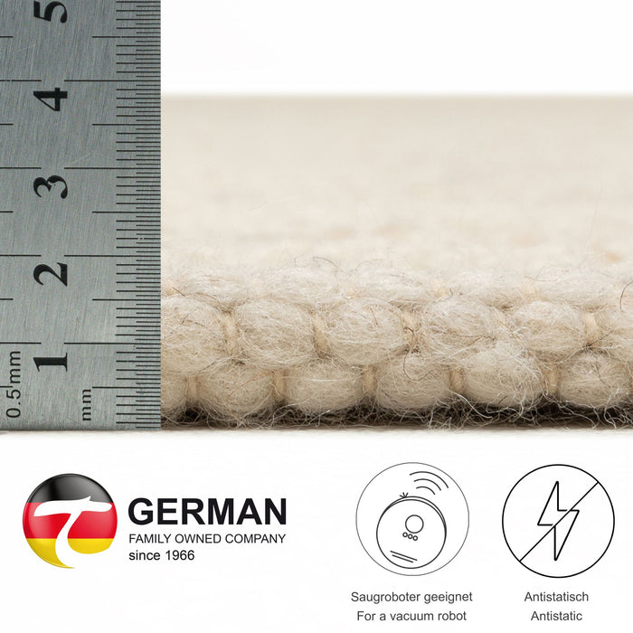 Theko Handgeweven wollen tapijt Alpen 170x240 cm - Natuurlijk