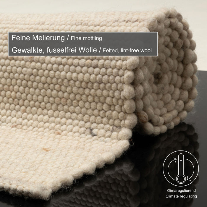 Theko Handgeweven wollen tapijt Alpen 170x240 cm - Natuurlijk