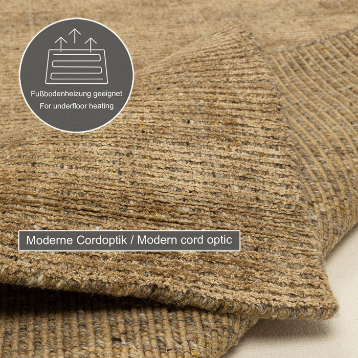 Theko gestreept UNI-tapijt Venus 190x290 cm - Goud