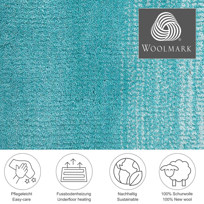 Theko Tapijt met kleurverloop Wool Comfort 190x290 cm - Turquoise
