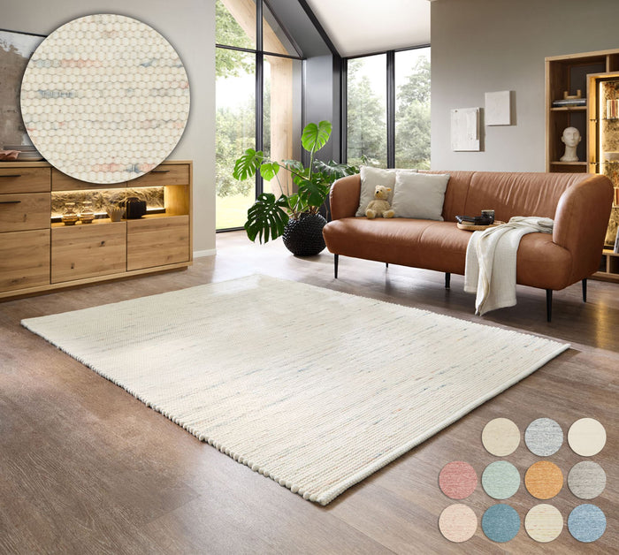 Theko Handgeweven wollen tapijt Alpen 40x60 cm - Multicolor