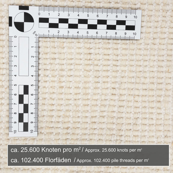 Theko Handgeknoopt Berber tapijt Taza Royal 200x300 cm - Blanc