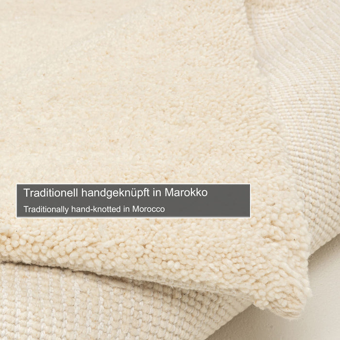 Theko Handgeknoopt Berber tapijt Taza Royal 200x300 cm - Blanc