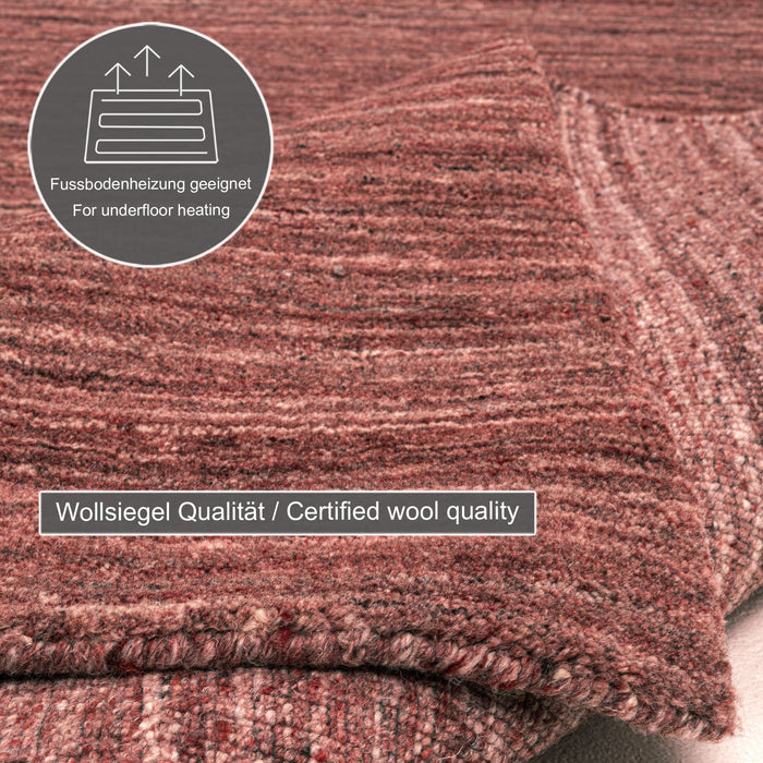 Theko Handgeweven wollen tapijt Pure 250x300 cm - Rood