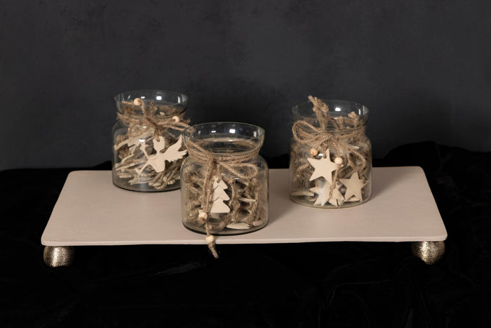 PTMD Leain Taupe Alu Tree Hanger 30 In Jar