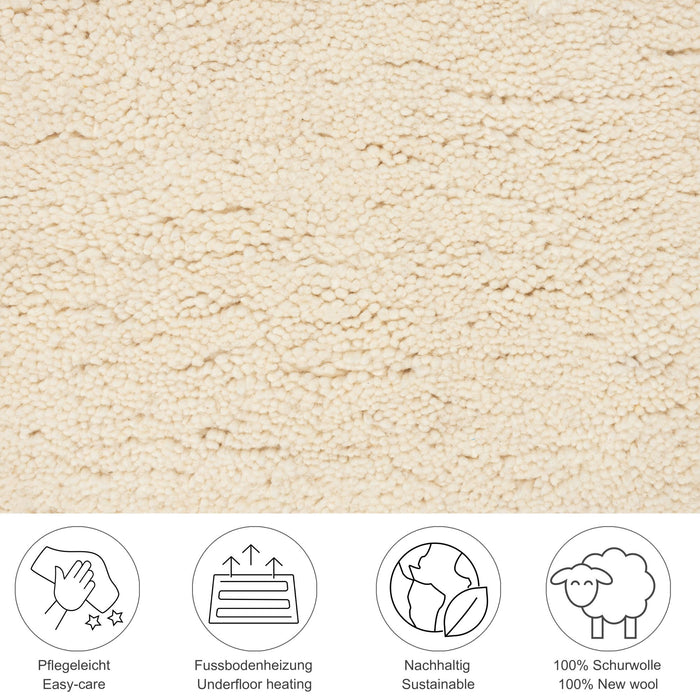 Theko Handgeknoopt Berber tapijt Taza Royal 60x120 cm - Blanc