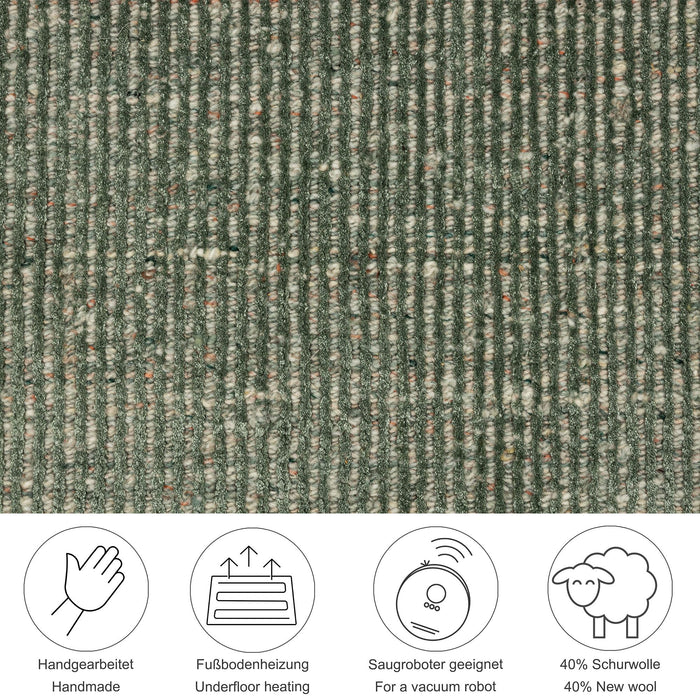 Theko gestreept UNI-tapijt Venus 40x60 cm - Groen