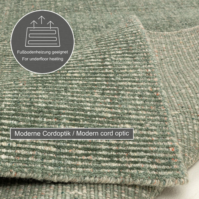 Theko gestreept UNI-tapijt Venus 40x60 cm - Groen