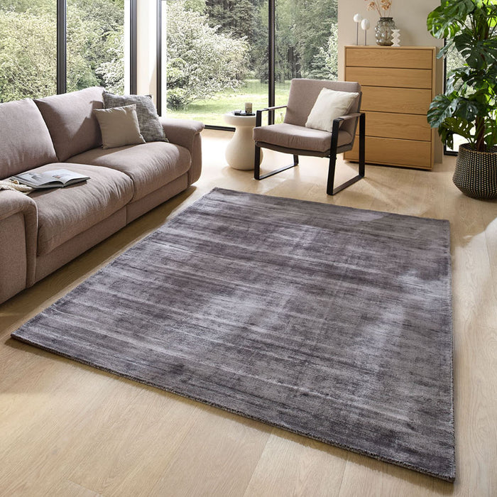 Theko handgeweven viscose tapijt Star 90x160 cm - Antraciet