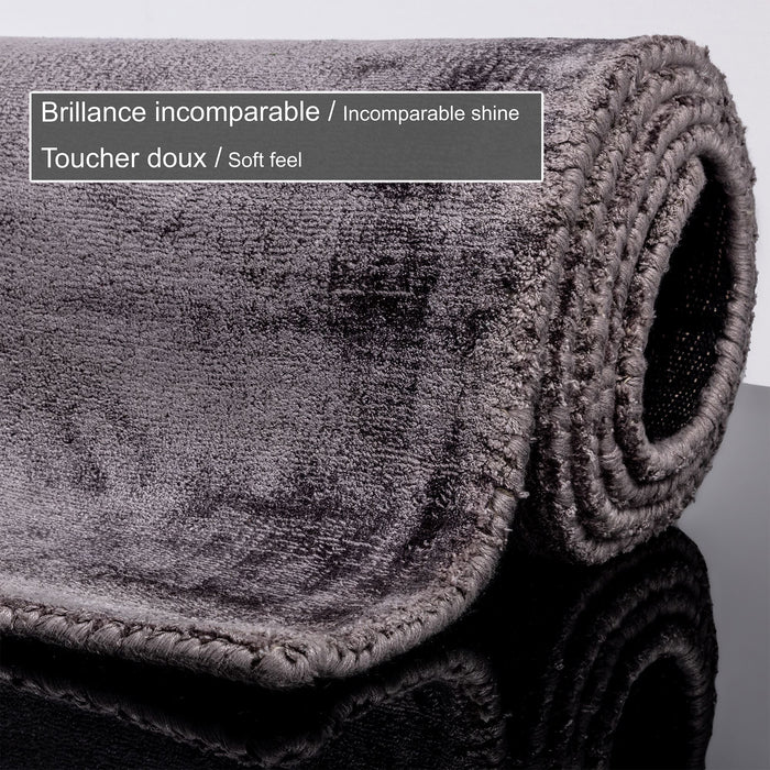 Theko handgeweven viscose tapijt Star 90x160 cm - Antraciet