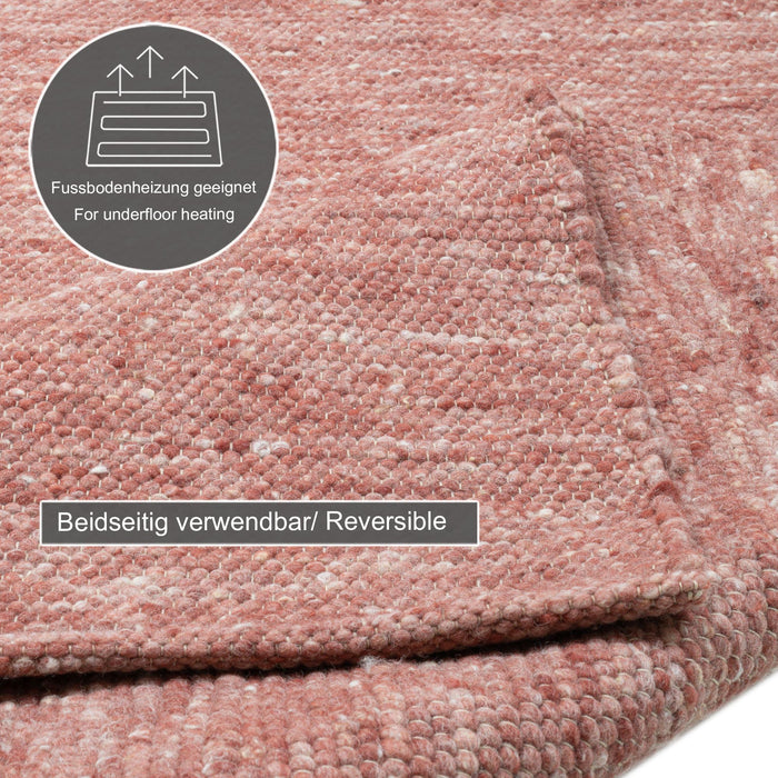 Theko Handgeweven wollen tapijt Alpen 140x200 cm - Rood