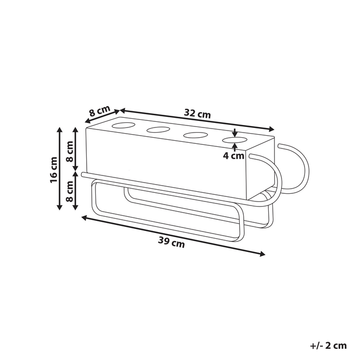 Beliani - KUHMO - Kaarshouder - Rood - IJzer