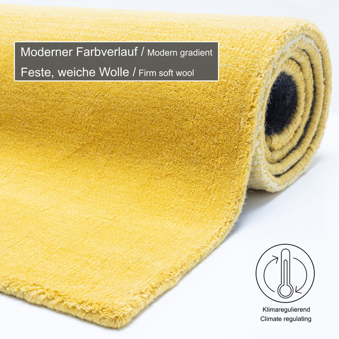 Theko Tapijt met kleurverloop Wool Comfort 70x140 cm - Geel