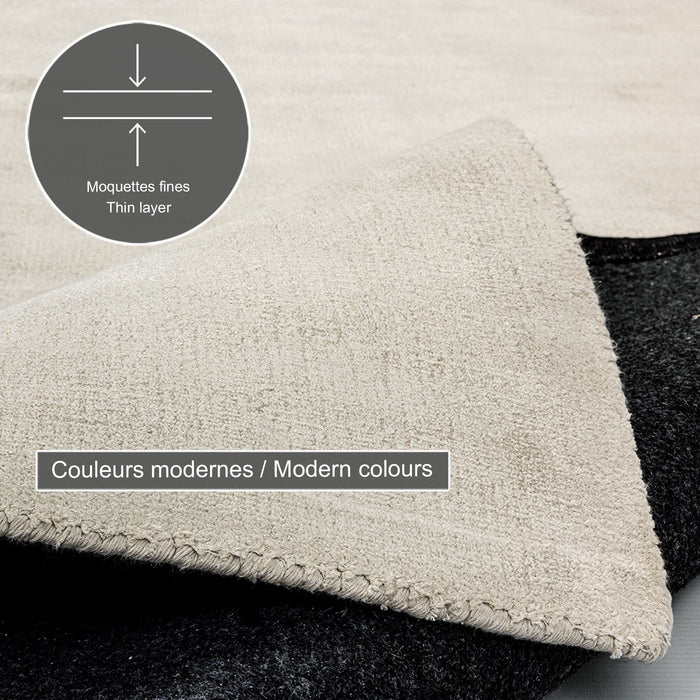 Theko handgeweven viscose tapijt Star 70x140 cm - Crème