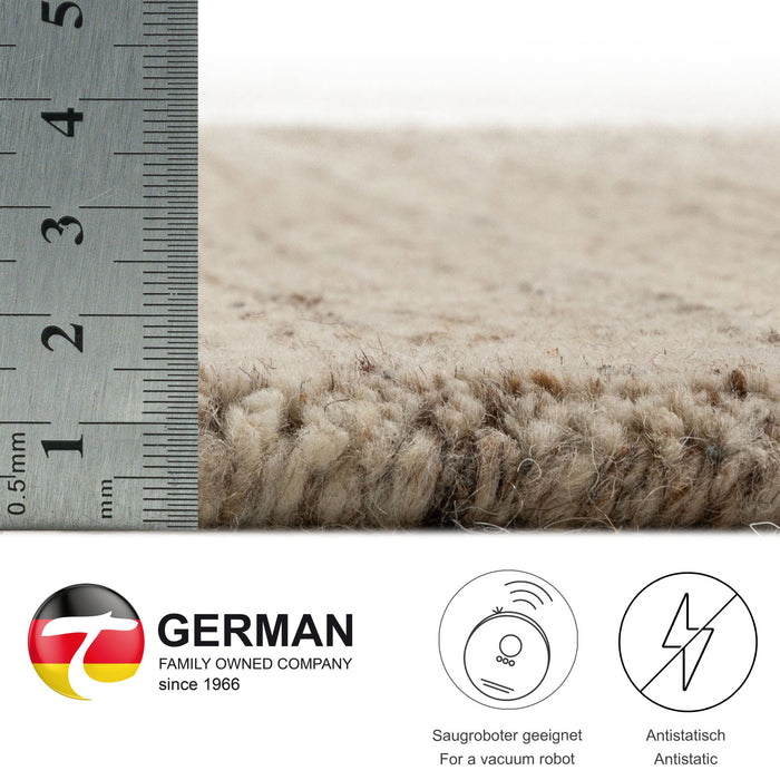 Theko Handgeweven wollen tapijt Pure 70x140 cm - Beige