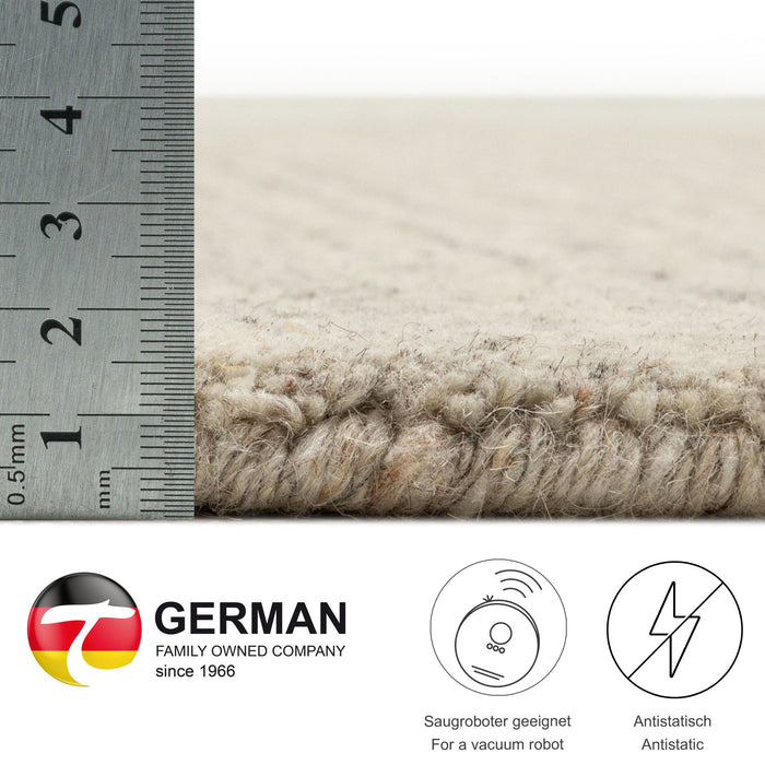 Theko Handgeweven wollen tapijt Pure 70x140 cm - Crème