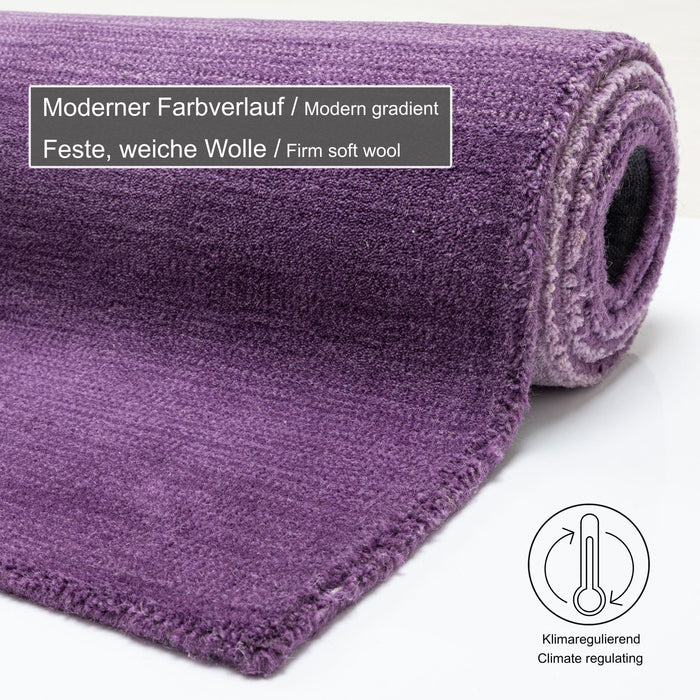 Theko Tapijt met kleurverloop Wool Comfort 160x230 cm - Paars