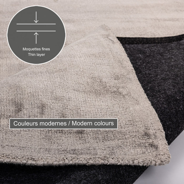 Theko handgeweven viscose tapijt Star 190x290 cm - Grijs