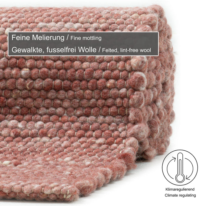 Theko Handgeweven wollen tapijt Alpen 120x180 cm - Rood