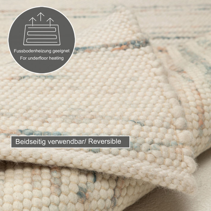 Theko Handgeweven wollen tapijt Alpen 140x200 cm - Multicolor