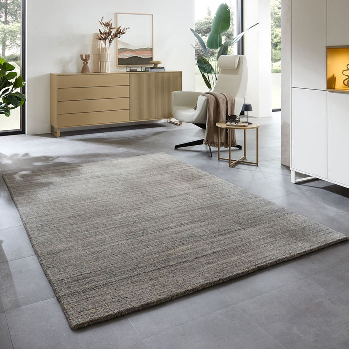 Theko Handgeweven wollen viscose tapijt San Diego 90x160 cm - Grijs