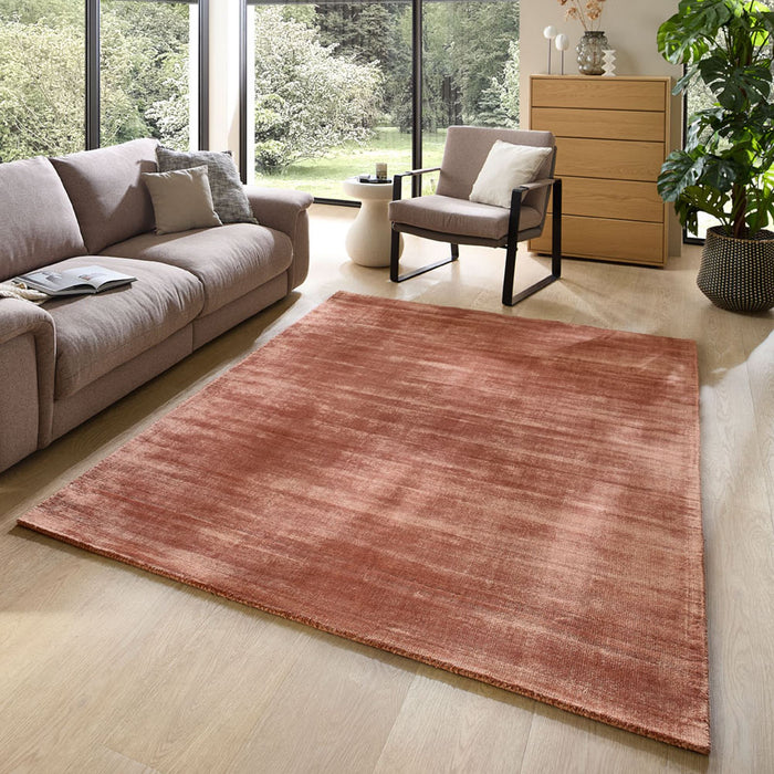 Theko handgeweven viscose tapijt Star 70x140 cm - Koper