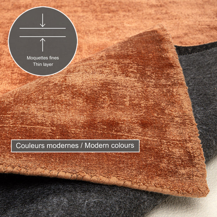 Theko handgeweven viscose tapijt Star 70x140 cm - Koper