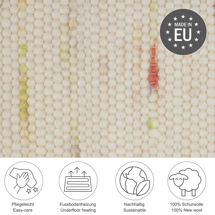 Theko Handgeweven wollen tapijt Alpen 120x180 cm - Multipastel