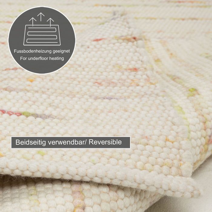 Theko Handgeweven wollen tapijt Alpen 120x180 cm - Multipastel