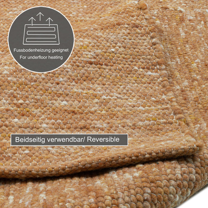 Theko Handgeweven wollen tapijt Alpen 40x60 cm - Terracotta