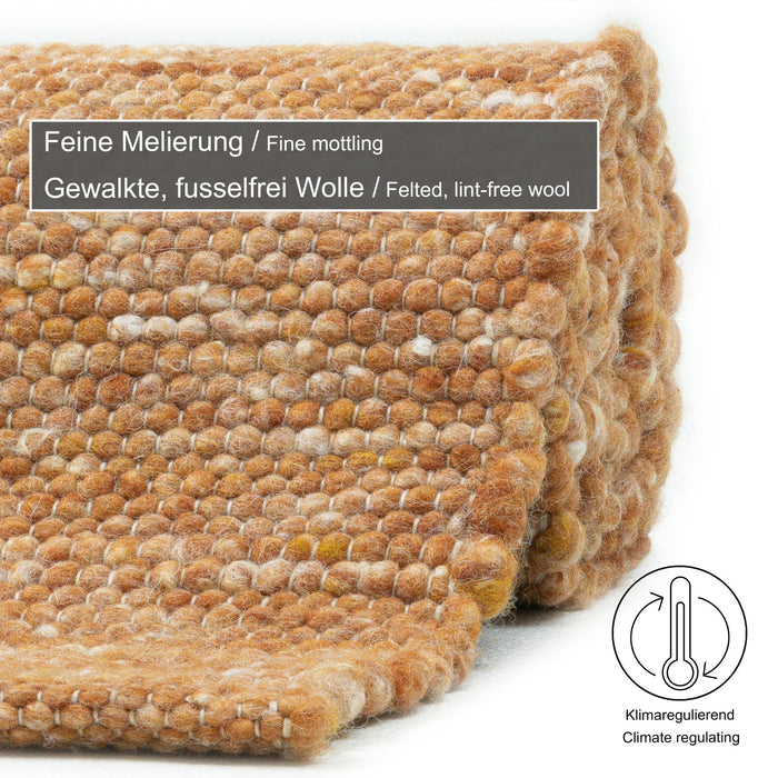 Theko Handgeweven wollen tapijt Alpen 40x60 cm - Terracotta