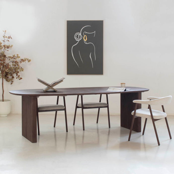 Giga Meubel - Eettafel Donkerbruin - 210x100x76cm - Aya