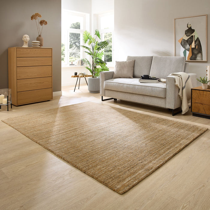 Theko Handgeweven wollen tapijt Pure 60x90 cm - Geel