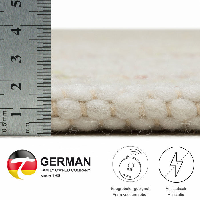 Theko Handgeweven wollen tapijt Alpen 40x60 cm - Multipastel