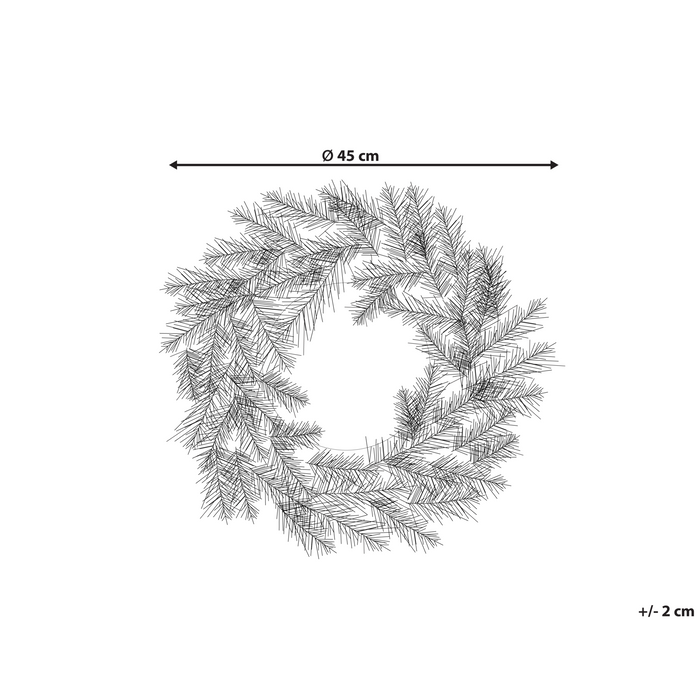 Beliani - ALBINI - Krans met LED - Groen - 45 cm - Synthetisch