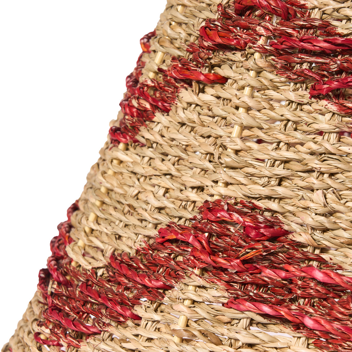 Beliani - HIVER - Kerstboomrok - Natuurlijk|Rood - ⌀ 51 cm - Zeegras