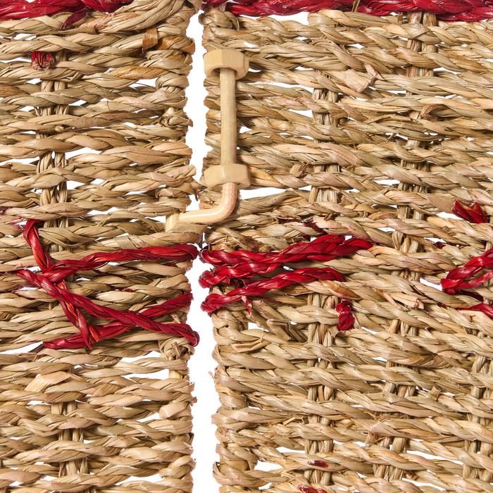 Beliani - HIVER - Kerstboomrok - Natuurlijk|Rood - ⌀ 51 cm - Zeegras