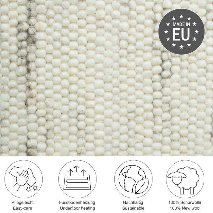 Theko Alm-Glück natuurtapijt 70x130 cm - Natuurgrijs