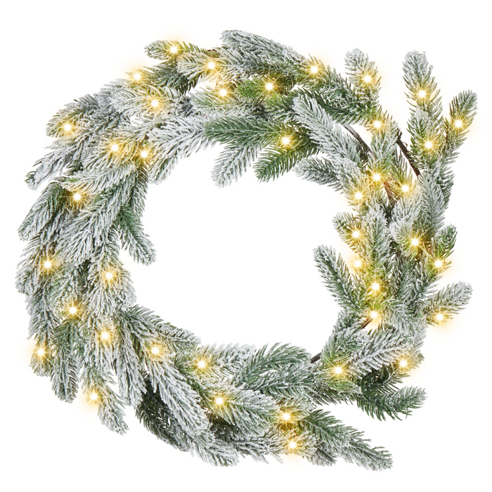 Beliani - ALBINI - Krans met LED - Groen - 45 cm - Synthetisch