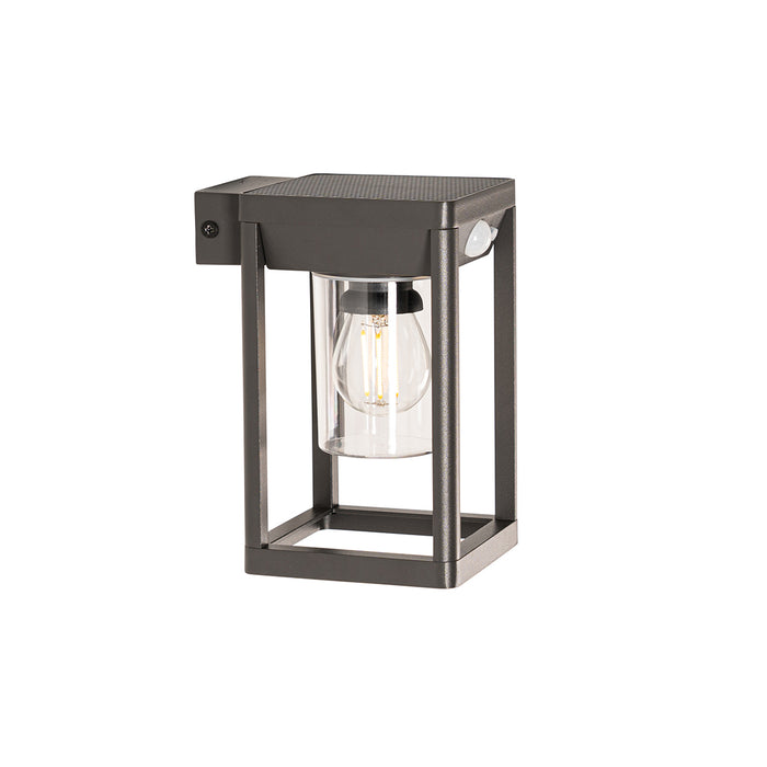 QAZQA Buiten wandlamp donkergrijs incl. LED en dimlicht op solar -