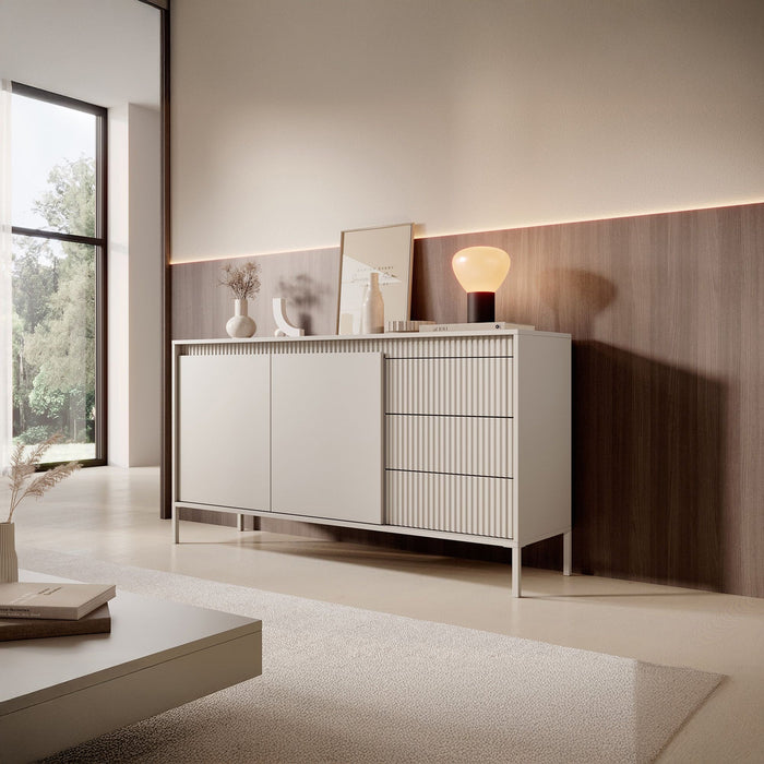 Meubella - Dressoir Saran - Beige - 153 cm
