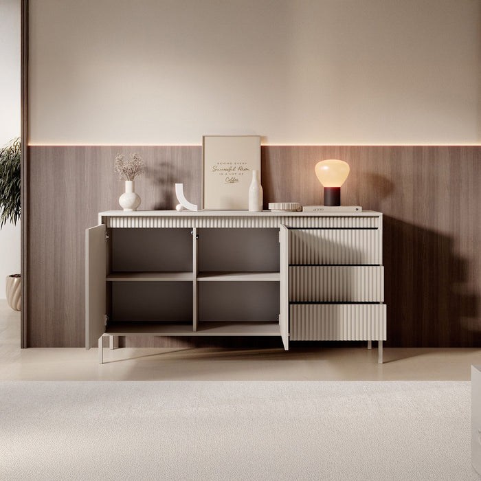Meubella - Dressoir Saran - Beige - 153 cm