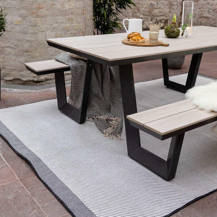 Buitenkleed Border - Zwart|grijs|wit - dubbelzijdig - EVA Interior